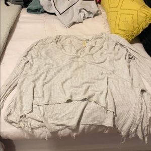 a free people grey scoop neck shirt